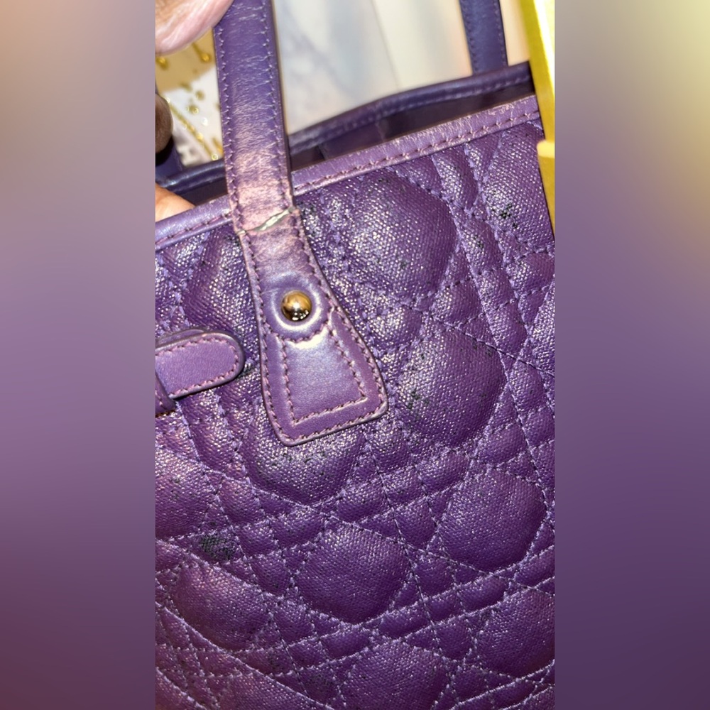 Christian Dior Cannage Purple Quilted Tote Bag - Picture 7 of 12